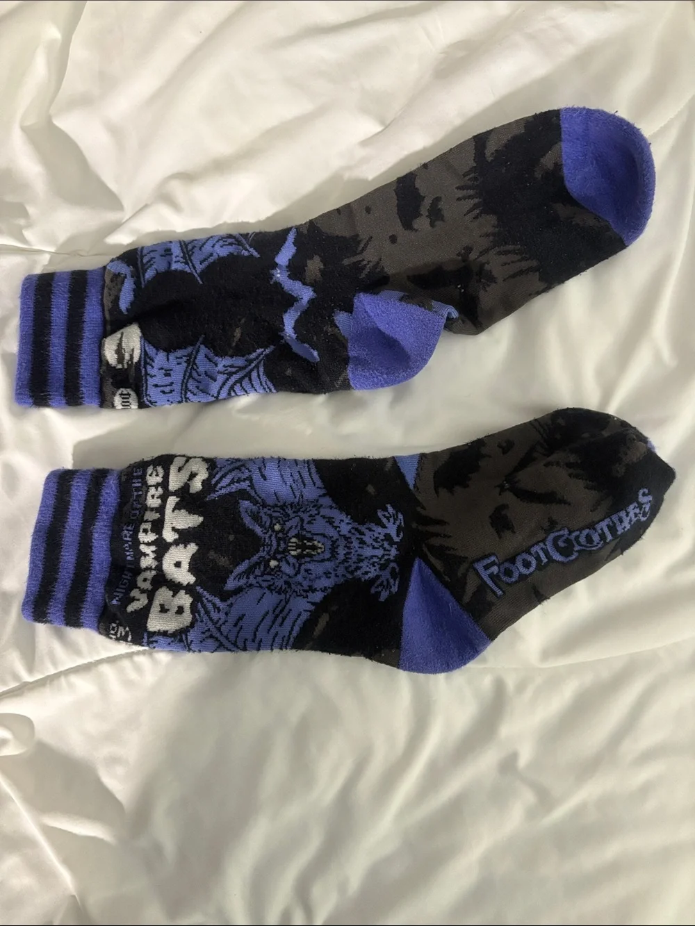 Nightmare of the Vampire Bats Crew Socks - Blue & Black